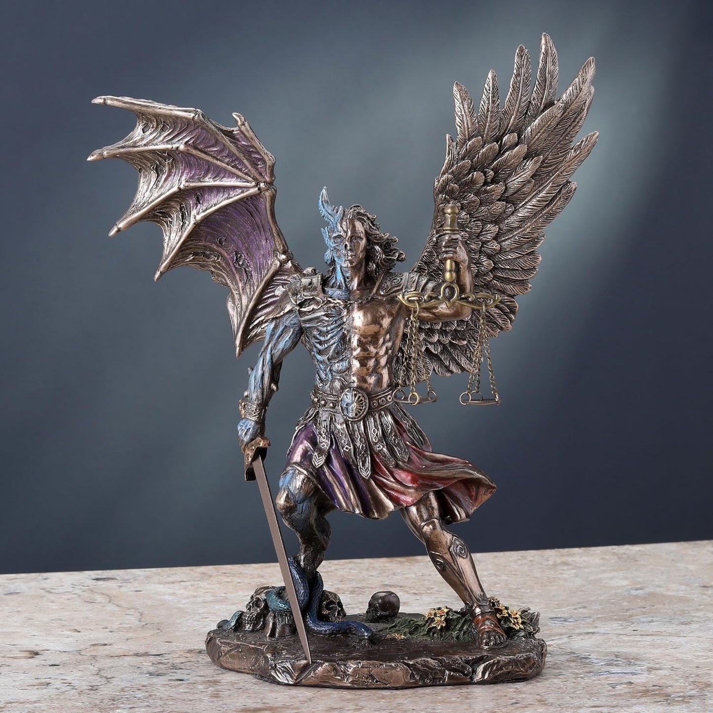 Veronese Design 10 1/4" Judgement of The Nephilim Resin Statue Antique Bronze Finish