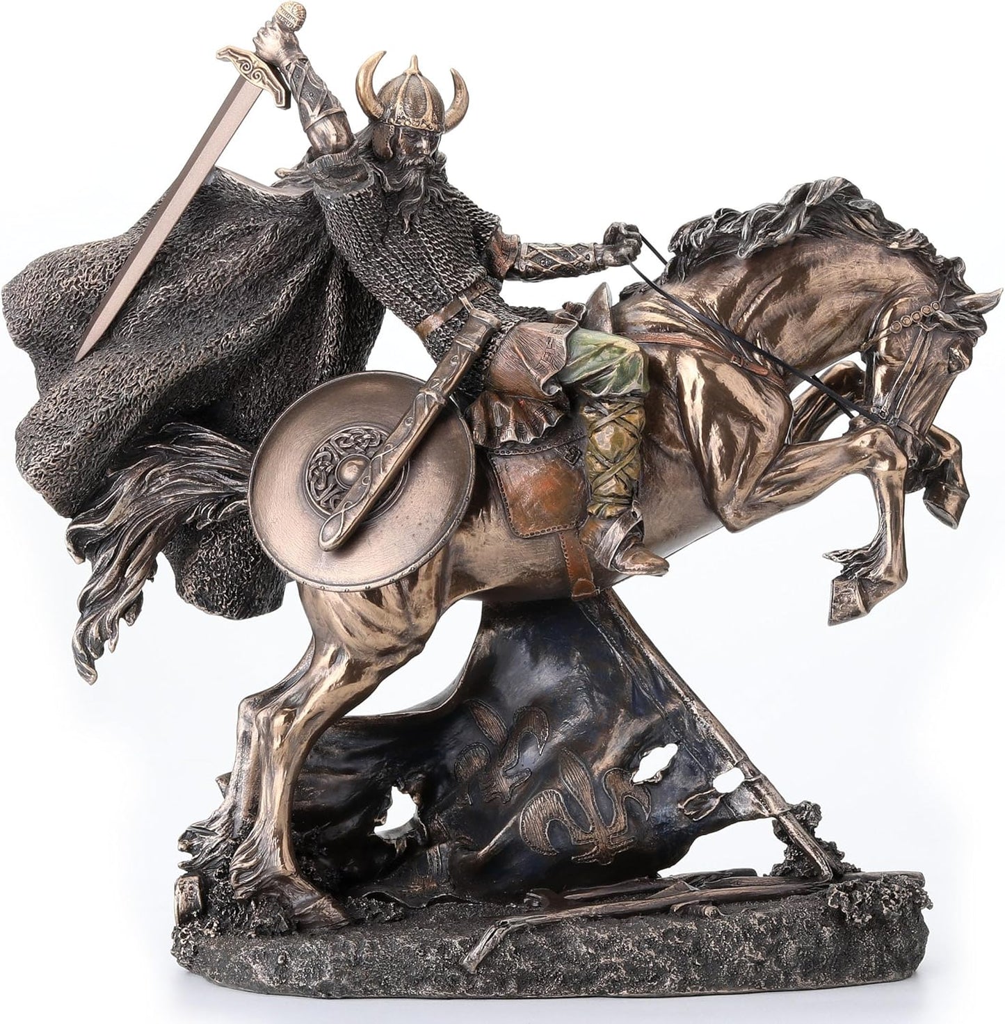 Veronese Design Viking Warrior Going to Battle on Horse Norse God Statue Sculpture