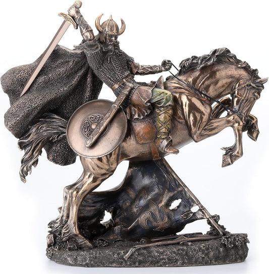Veronese Design Viking Warrior Going to Battle on Horse Norse God Statue Sculpture