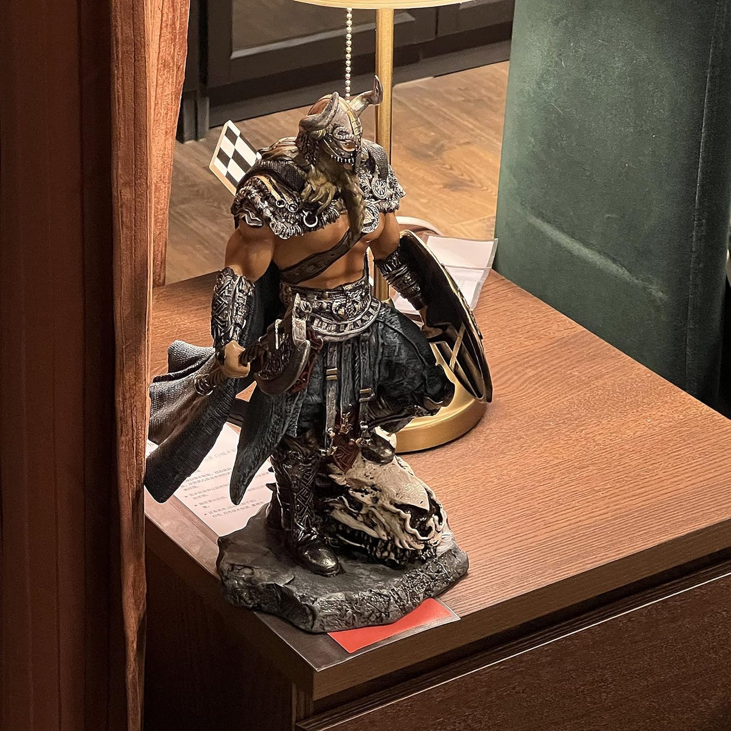 Viking Warrior Dragon Slayer Resin Statue - Home Decor, Office Desk, or Gift for Living Room, Porch, and Desktop Arrangement