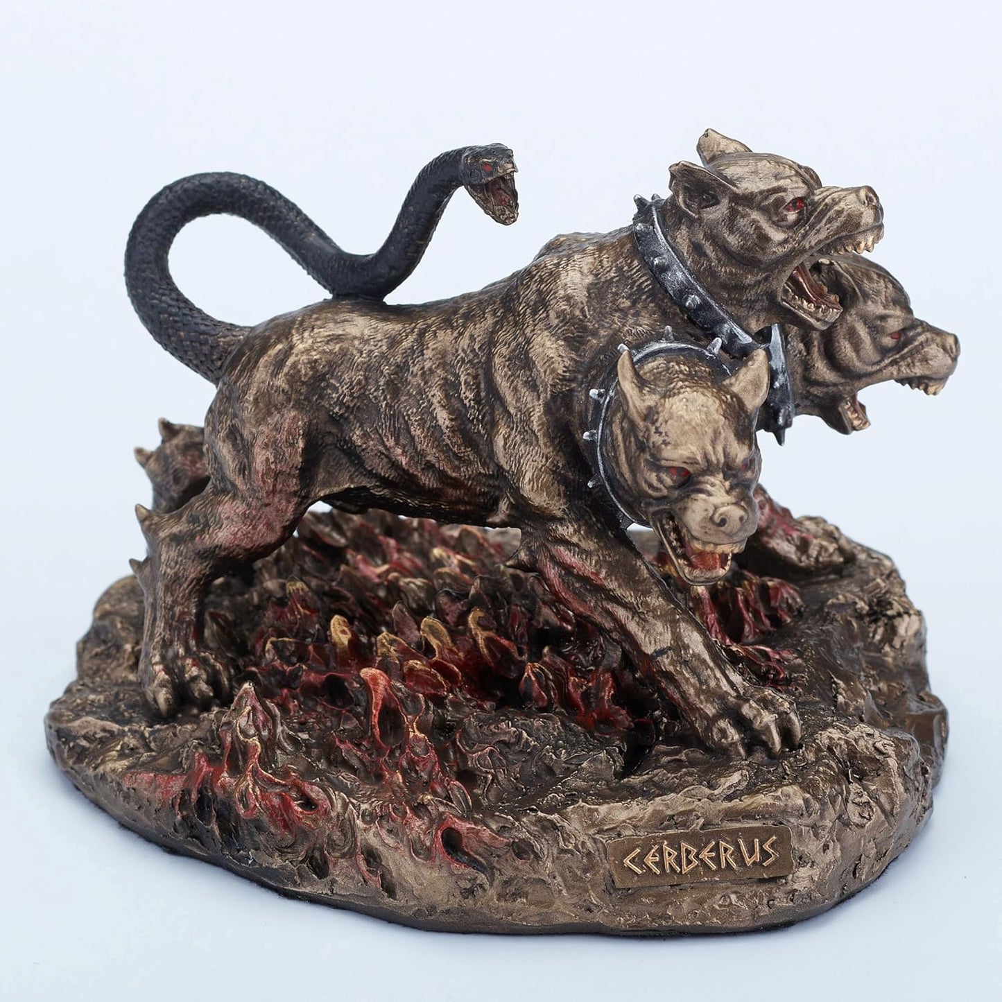 Veronese Design 3 1/2 Inch Cerberus The Three Headed Hound of Hades Hand Painted Resin Figurine