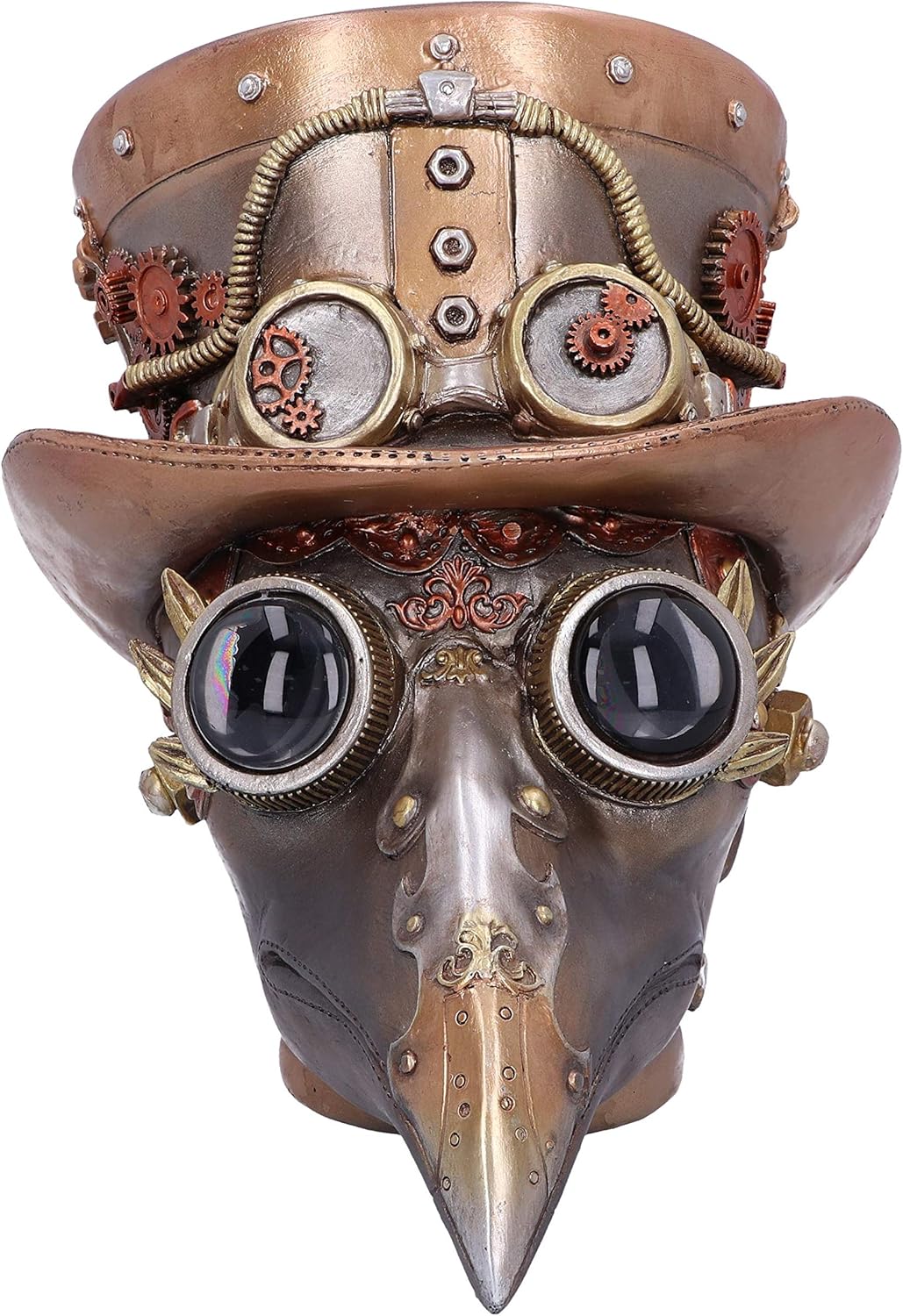 Nemesis Now Steampunk Beaky Automaton Apothecary Plague Doctor Bust Figurine, Bronze
