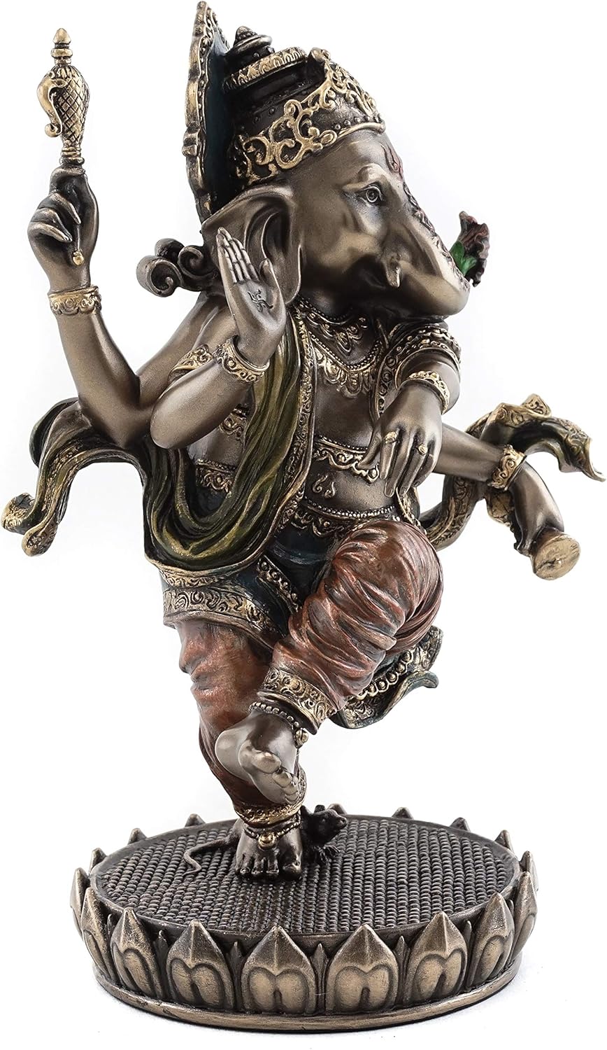 craftvatika Dancing Ganesh Statue Cold Cast Bronze