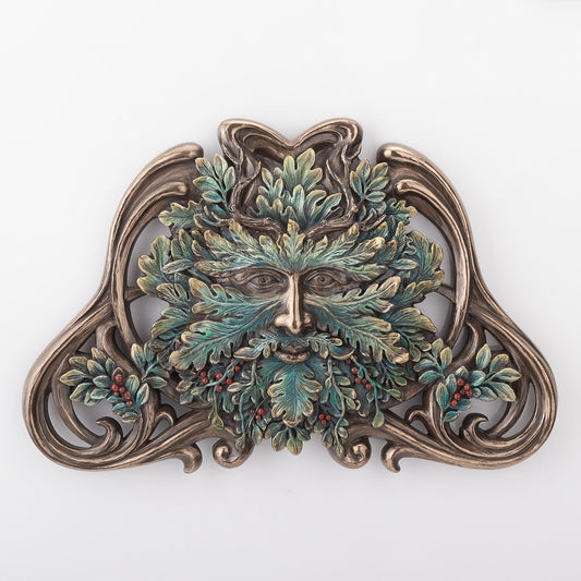 Veronese Design Greenman Wall Plaques (Cold Cast Bronze, Winter Medium)