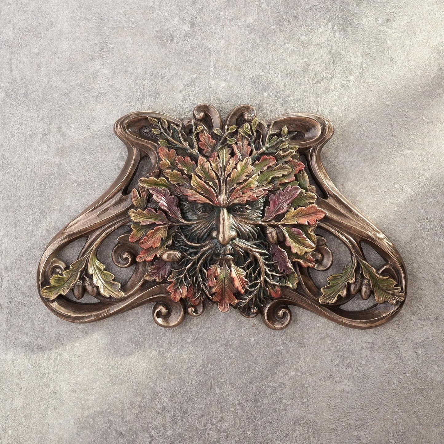 Veronese Design Greenman Wall Plaques (Cold Cast Bronze, Autumn Medium)