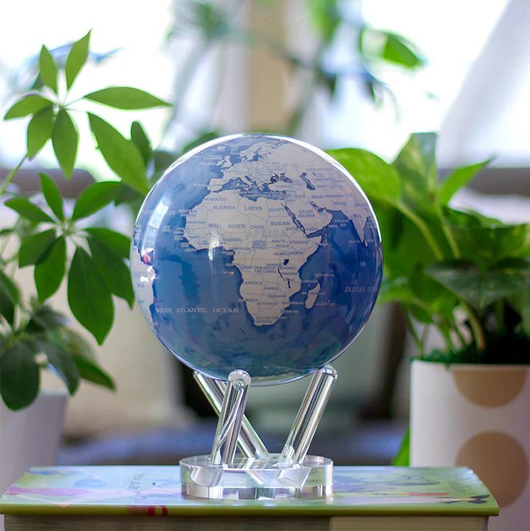 6" Mova Globe Sky Blue and White