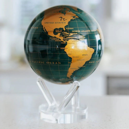 6" Mova Globe Modern Green and Gold (Buy Now For End of April Delivery)