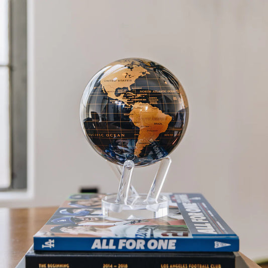 6" Mova Globe Modern Black and Gold