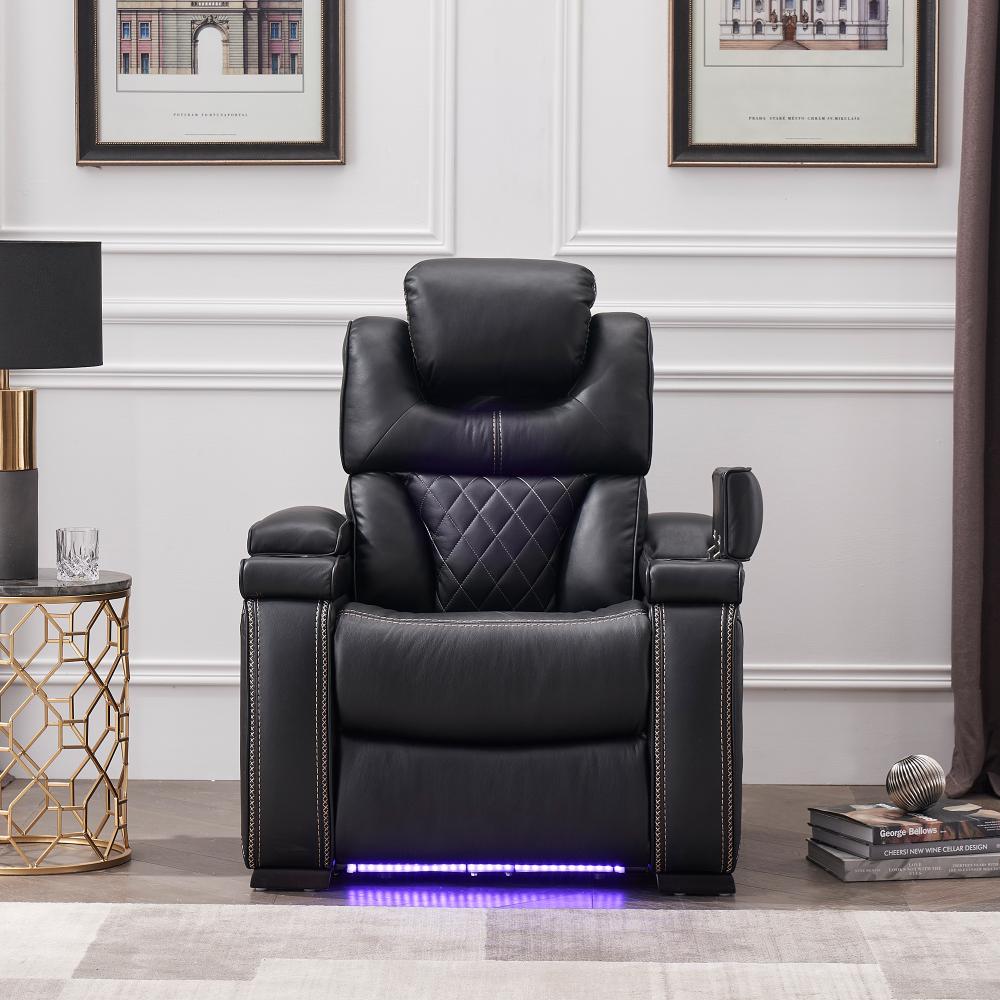 BlackBerry 1 Seater Air Leather Premium Sofa Chair - Power Recliner with Smart Features