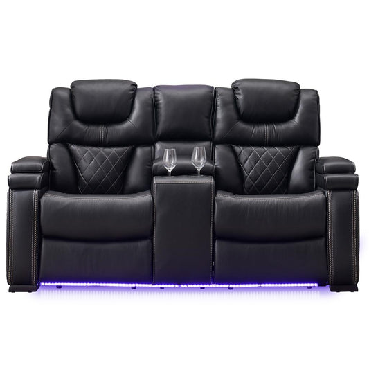 BlackBerry 2 seaters Leather Premium Sofa- Music Island