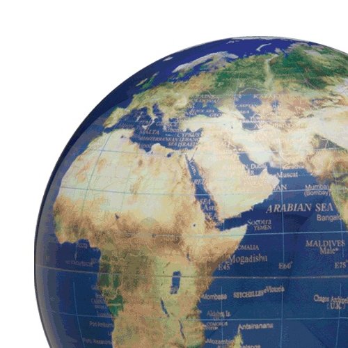 6" Mova Globe Satellite View with Gold Lettering