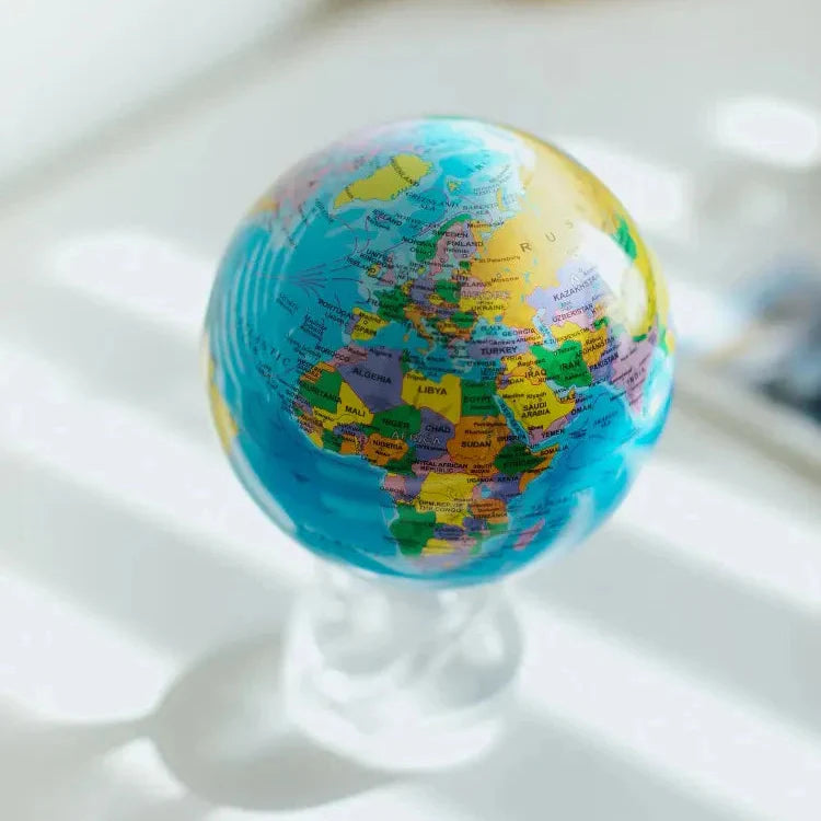 4.5" Mova Globe Blue Political (Buy Now For End of April Delivery)