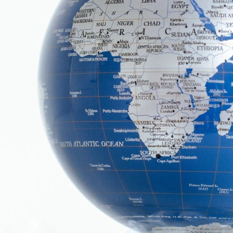 4.5" Mova Globe Modern Blue/Silver Metallic