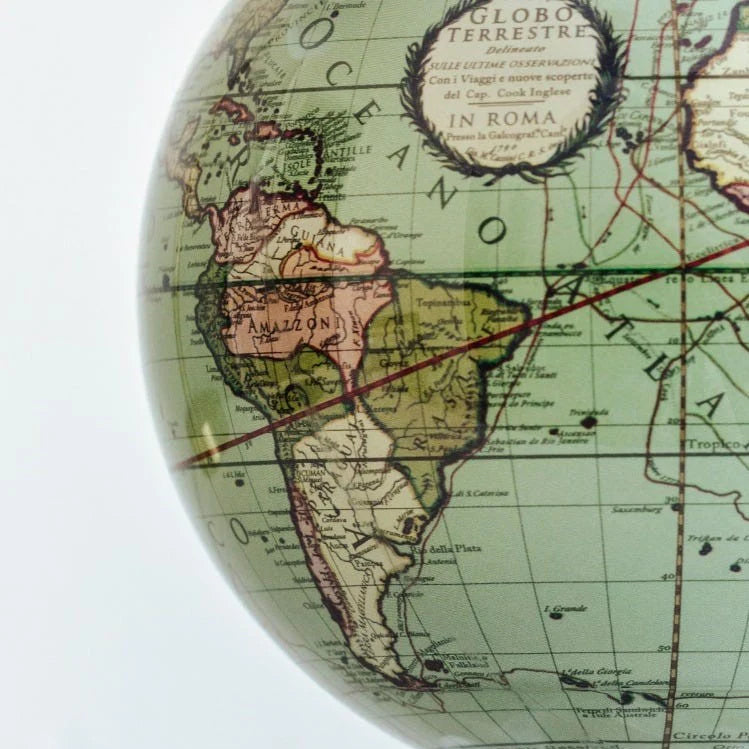 4.5" Mova Globe Antique Cassini (Terrestial Green)