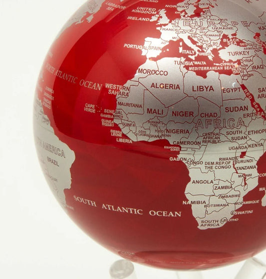 6" Mova Globe Red and Silver
