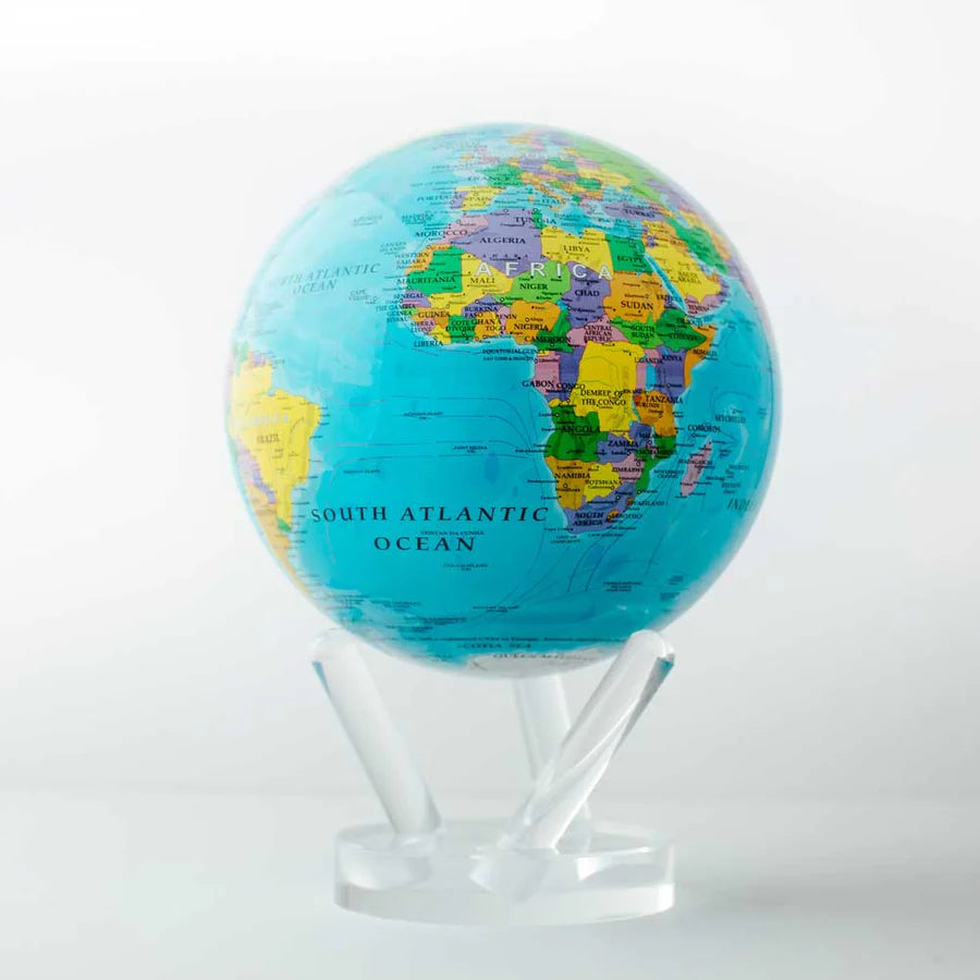 6" Mova Globe Blue Political **ONLY 2 LEFT FOR END OF APRIL DELIVERY**