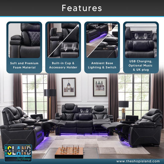 BlackBerry 3+2+1 seaters Air Leather Premium Sofa set